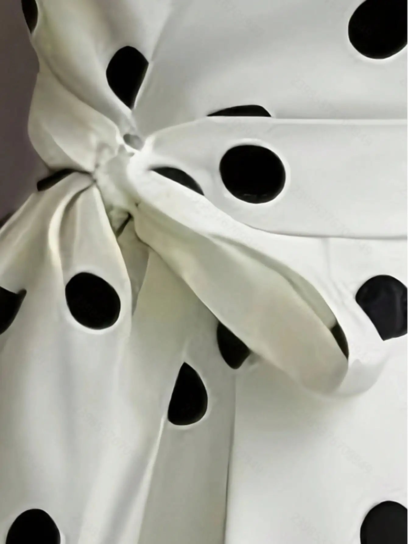 Women's Polka Dot Wrap Dress – V-Neck, Sleeveless & Waist Tie