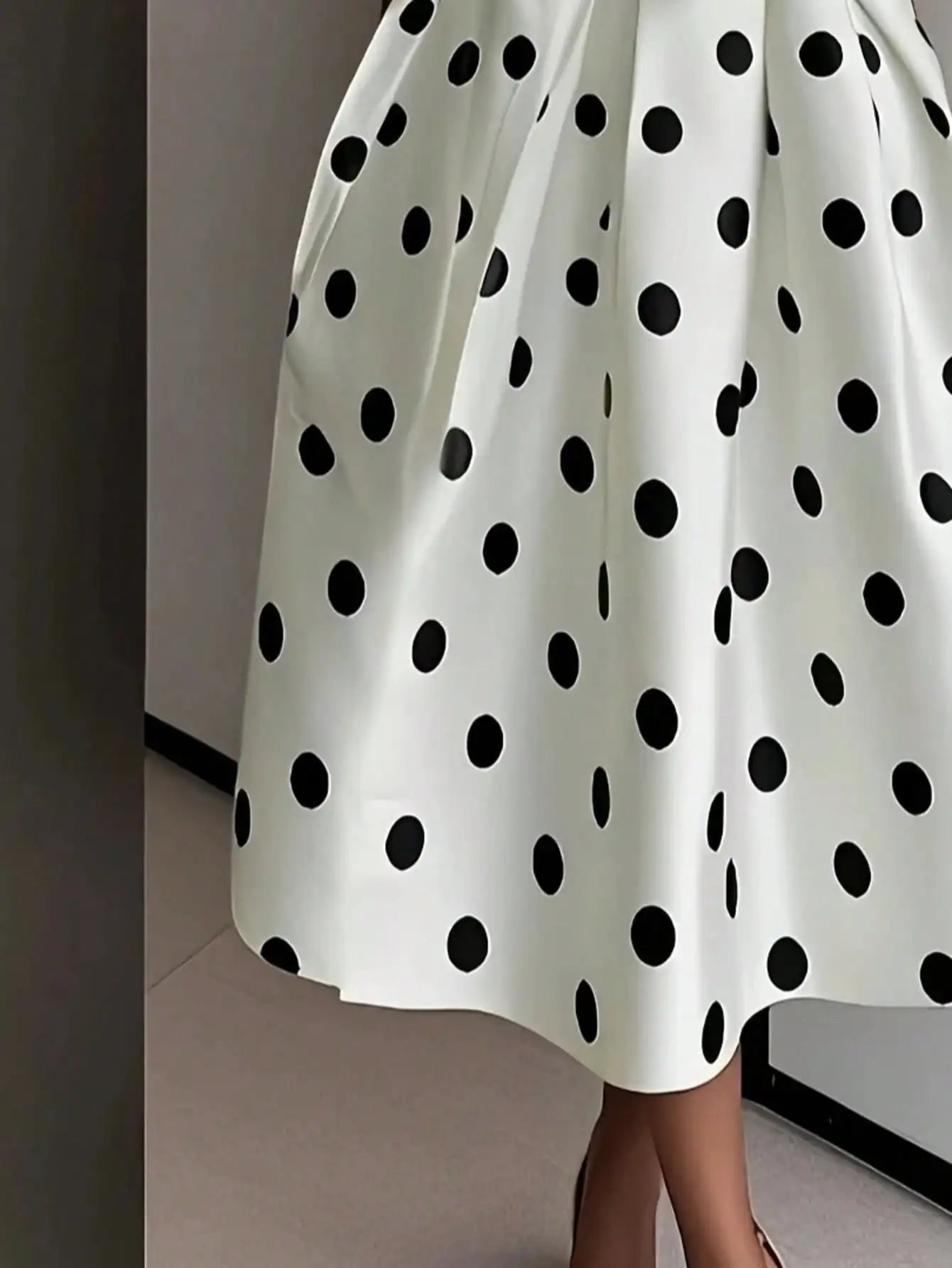 Women's Polka Dot Wrap Dress – V-Neck, Sleeveless & Waist Tie