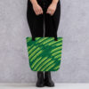 Green Graphic Tote Bag | Modern Eco Brush Stroke Canvas Bag